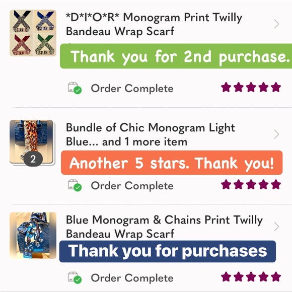 *D*I*O*R* Monogram Print Twilly Bandeau Wrap Scarf - Picture 6 of 7